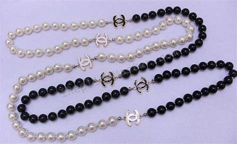 chanel black and white pearl necklace replica|cheap knock off chanel jewelry.